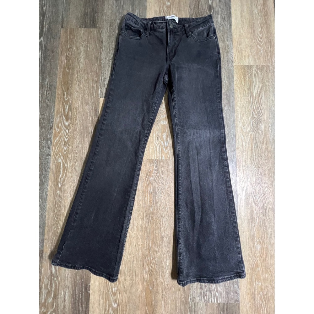 RSQ Flare Jeans Womens Size 26 Black Low Rise Denim Pants